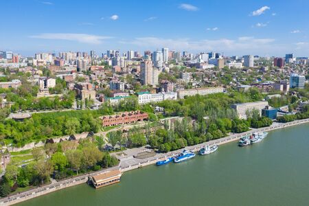 Aerial view of Rostov-on-Don and River Don. Russiaの写真素材