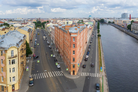 ST. PETERSBURG, RUSSIA - JULY, 2019: Petersburg Russia. The famous iron house at the intersection of Fontanka and Sadovaya. Cities of Russia.のeditorial素材
