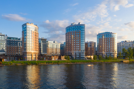 ST. PETERSBURG, RUSSIA - JULY, 2019: view of the new building in Saint-Petersburg, Russiaのeditorial素材