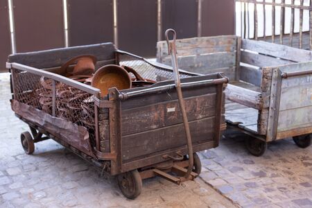 KRAKOW, POLAND - JUNE 17: Exhibit at Oskar Schindler's Enamel factory museum, factory workers truck.のeditorial素材