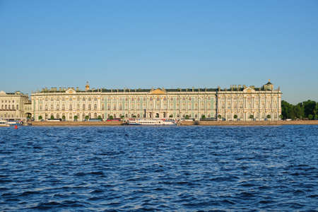 ST. PETERSBURG, RUSSIA - MAY, 2019: View Winter Palace in Saint Petersburg from Neva river. Russiaのeditorial素材