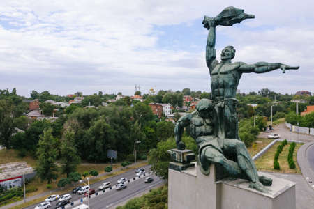 ROSTOV-ON-DON, RUSSIA - SEPTEMBER 2020: Monument of The Strike of 1902. Famous place in border of city district.のeditorial素材