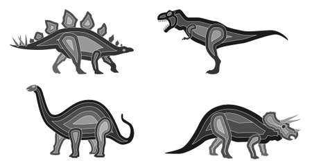 Vector Dinosaur Setのイラスト素材