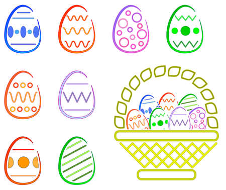 Easter Eggs and Basket -  Clean のイラスト素材