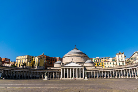 Piazza del Plebiscito, the main square in Naplesのeditorial素材