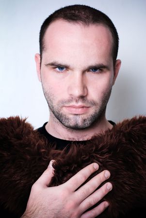 Portrait of young man - shallow depth of field.の写真素材