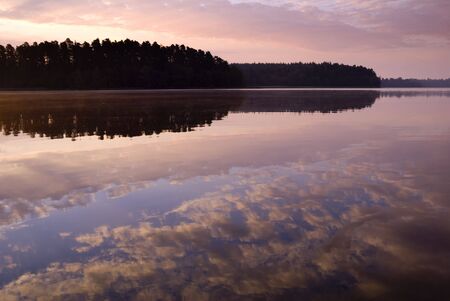 Colorful sunrise over the lake, aRGB.の写真素材
