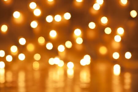Blurred lights background. Yellow, orange and white spots. aRGB.の写真素材