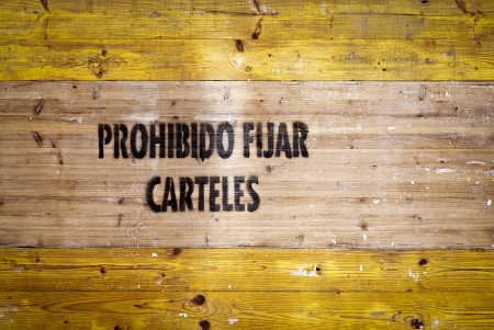 Posting  Posters forbidden in spanishの写真素材