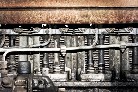 Dirty and greasy engine
