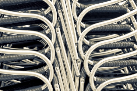 stack of chair , black and whiteの写真素材