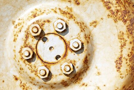 Rusty tractor wheelの写真素材