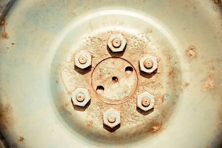 Bolts in wheel hubの写真素材
