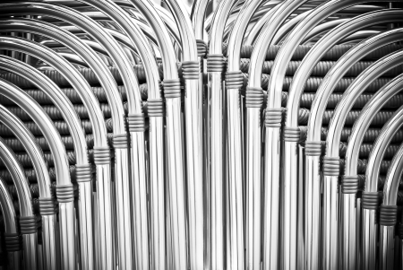 Pipes chairs abstract backgroundの写真素材