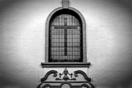 Cross  in windowの写真素材