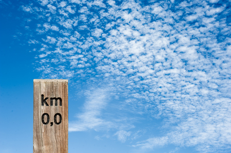 sWood ign with clouds backgroundの写真素材