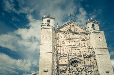 Gothic facade of San Pablo church, Valladolid, Spainの写真素材