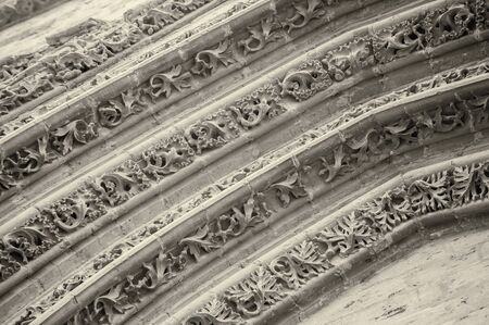 Decoration of a cathedral entranceの写真素材