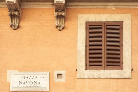 Window in piazza navona, Romeの写真素材