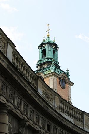 Stockholm Palace clock towerの写真素材