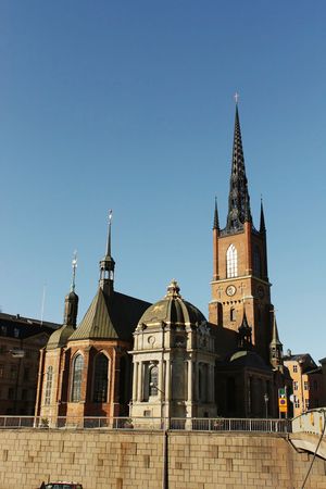 The Riddarholmen church in Stockholmの写真素材