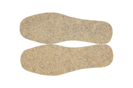 warm felt insoles isolated on white background