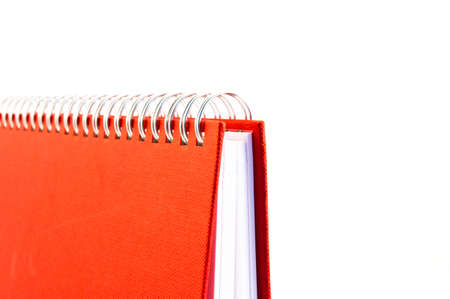 close up a cover of the red notebook background