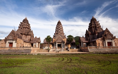 Castle Rock on blue sky background in Thailandの写真素材