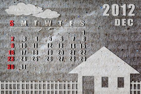 calendar 2012 on paper background