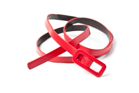 red belt on white backgroundの写真素材
