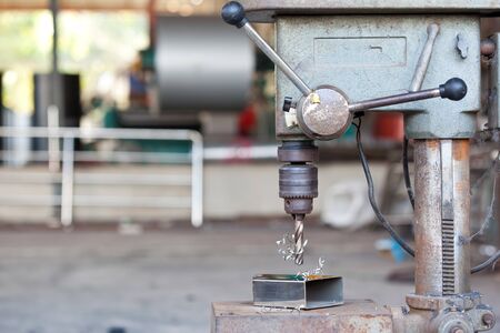 Old drill in a factoryのeditorial素材