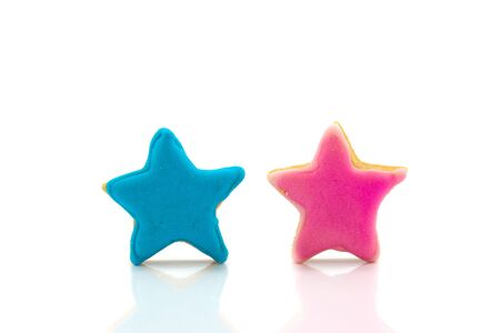 color star cookies on white background