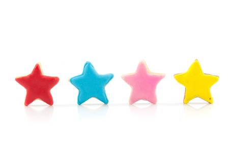 color star cookies on white background