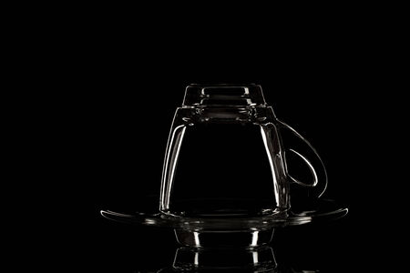 Empty  cup on dark backgroundの写真素材
