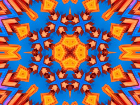 Geometry background full color style Abstract in Fractal and kaleidoscopeの写真素材