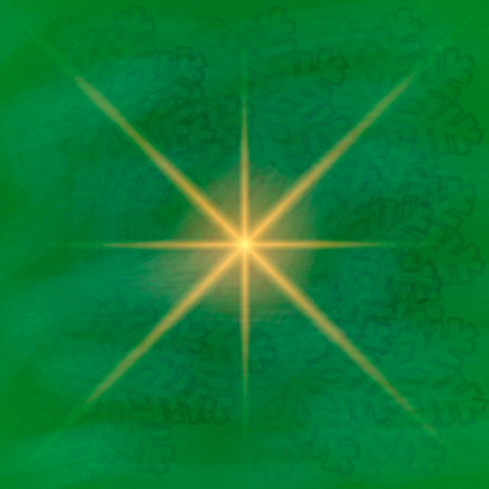 Christmas green background with snowflakes and star. Space for text.のイラスト素材