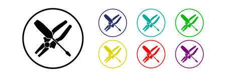 Trade winds screwdriver, icon in different colors.のイラスト素材