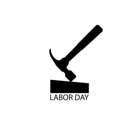 Hammer on a white background, Labor Day, black icon.のイラスト素材