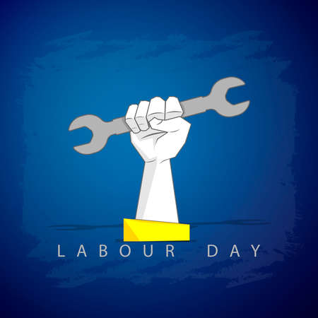 Hand holds in his fist the key, Labor Day. Vector iconのイラスト素材