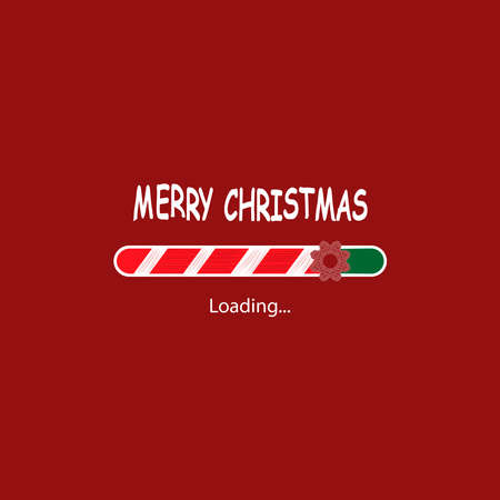 Christmas download. Red background and icon with a snowflake on the download bar.のイラスト素材