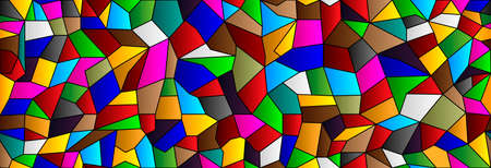 Stained glass church with abstract geometric shapes. Seamless stained glass.のイラスト素材
