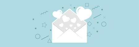 White envelope and heart. Valentine's day.のイラスト素材