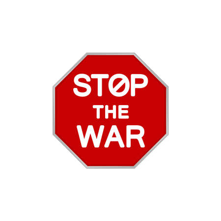 Red stop war sign. Icon on a white background.のイラスト素材