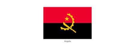 National flag of Angola on a white background.のイラスト素材
