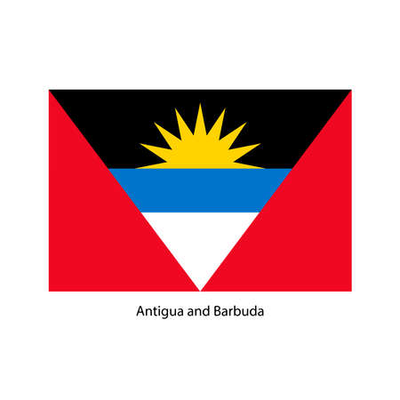 Bright flag of Antigua and Barbuda on a white background.のイラスト素材