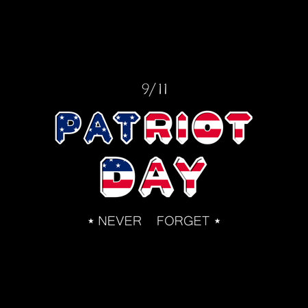 The inscription patriot day and the flag of the United States of America on the background.のイラスト素材