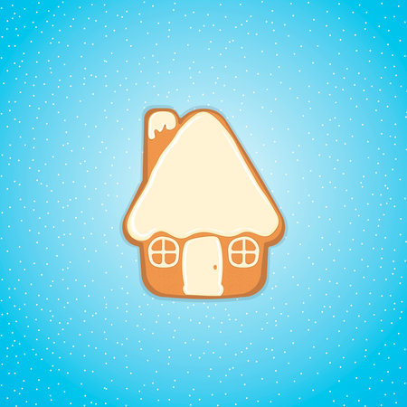 Holiday gingerbread cookies in the shape of a house.のイラスト素材