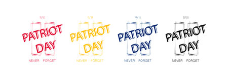Patriot day icon in different colors on a light background. I will not forget this day.