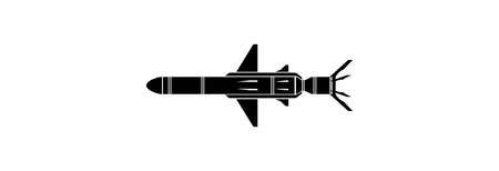 Black cruise missile icon on a white background.のイラスト素材