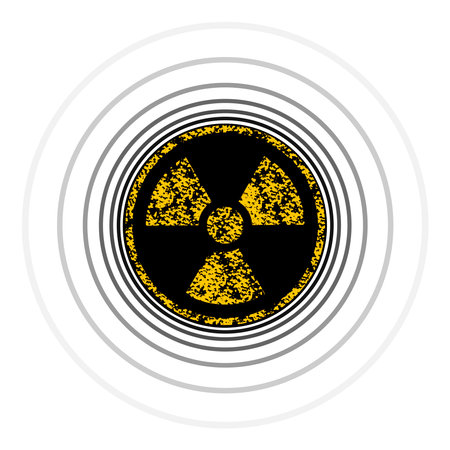 Radiation icon with radiation waves. vector grunge icon.のイラスト素材